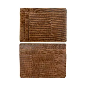 ili New York Cedar Lizard Pocket Card Holder