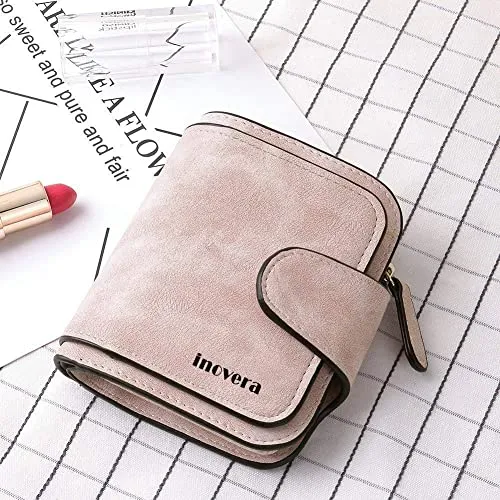 INOVERA (LABEL) Faux Leather Tri-fold Fashion Card Coin Small Clutch Wallet for Women (KK29) -Rose Gold