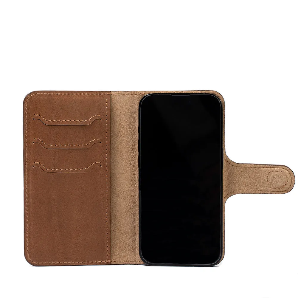 iPhone 15 Series Full-Grain Leather Folio Case Wallet with MagSafe - Classic 4.0