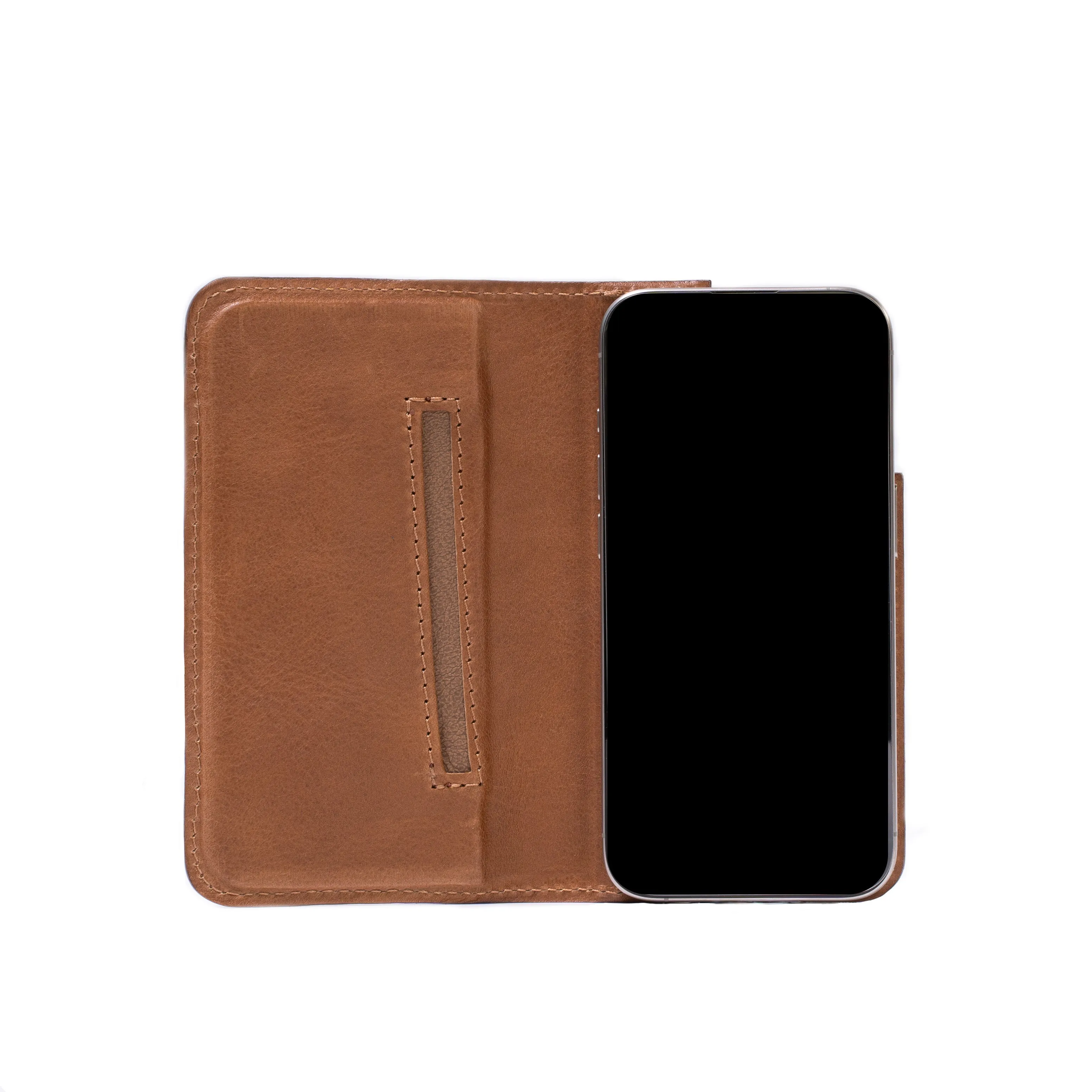 iPhone 16 series Leather Folio Case Wallet with MagSafe - The Minimalist 3.0