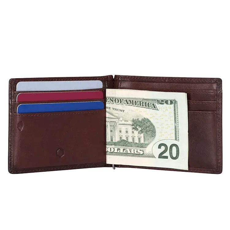 Jekyll & Hide Leather Money Clip Wallet - Coffee