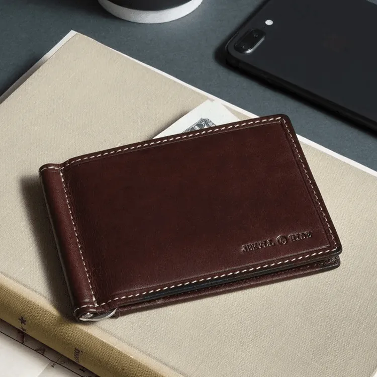 Jekyll & Hide Leather Money Clip Wallet - Coffee