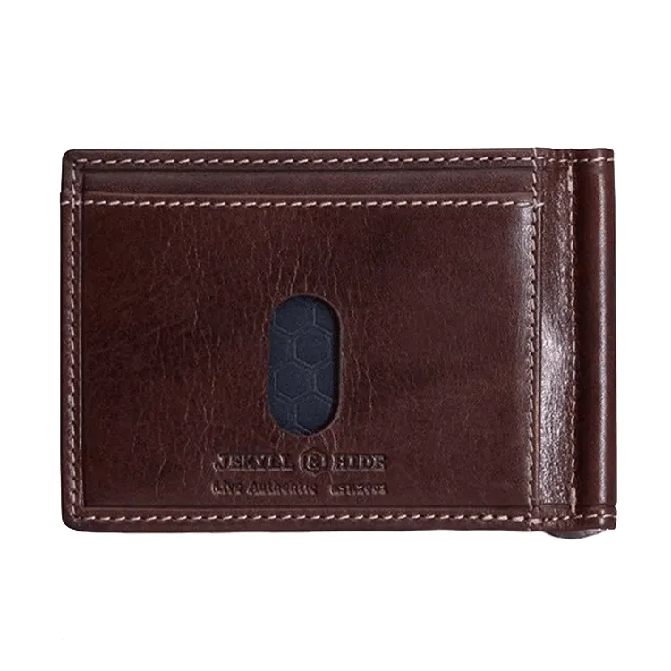 Jekyll & Hide Leather Money Clip Wallet - Coffee