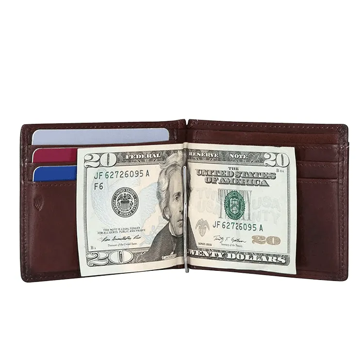 Jekyll & Hide Leather Money Clip Wallet - Coffee