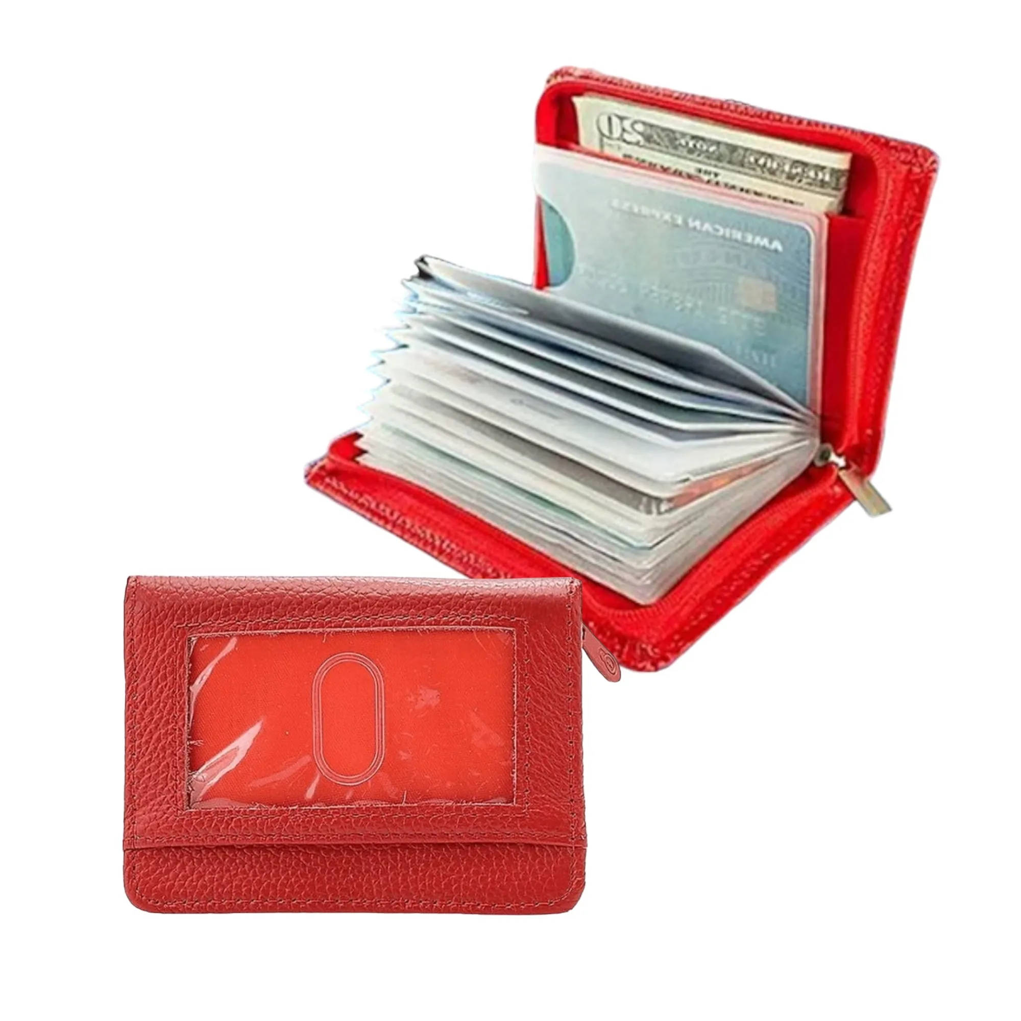 Lock Wallet - RFID Blocking Wallet for Men and Women Protection from Theft (Red)