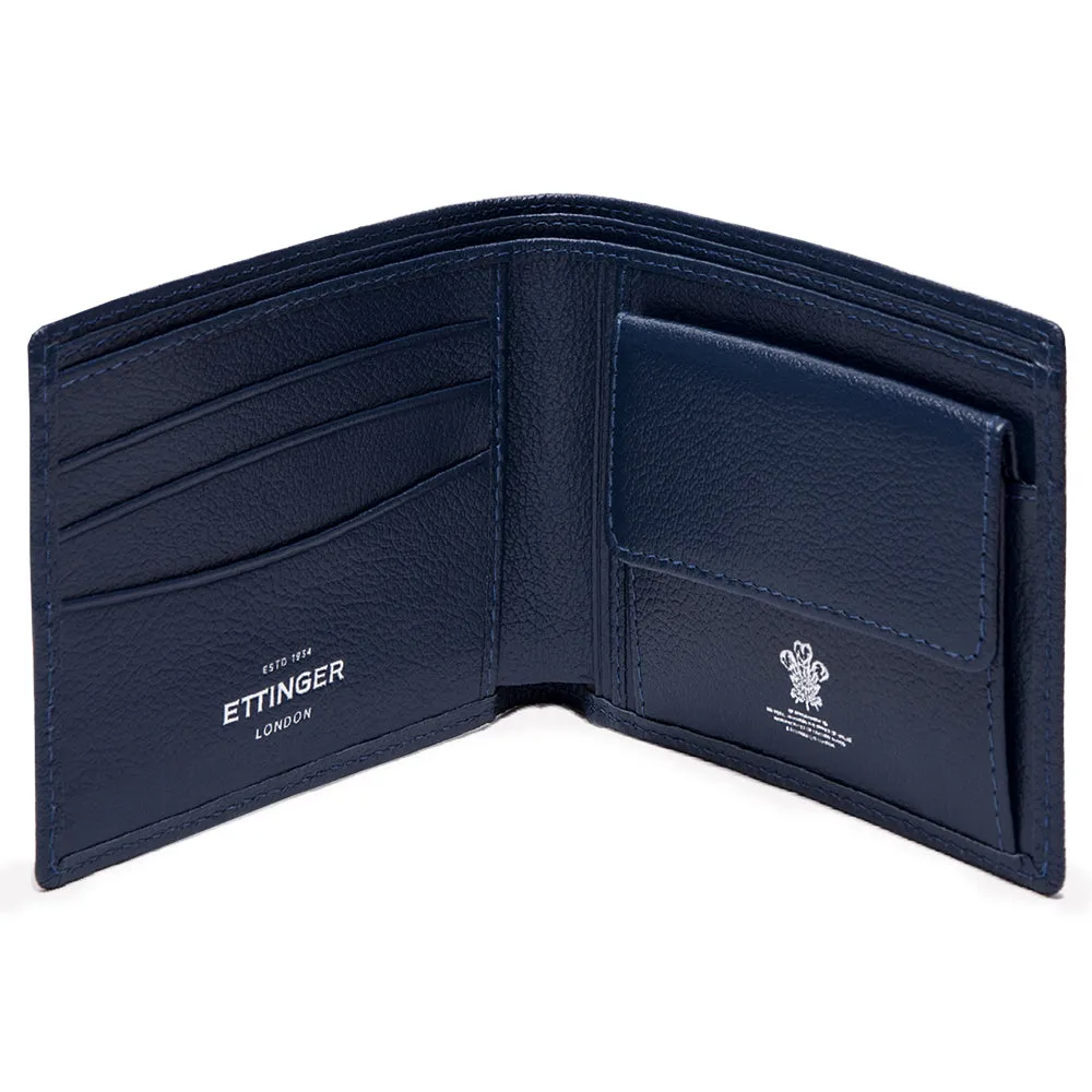 Marine Blue Curved Wallet with Coin Pocket