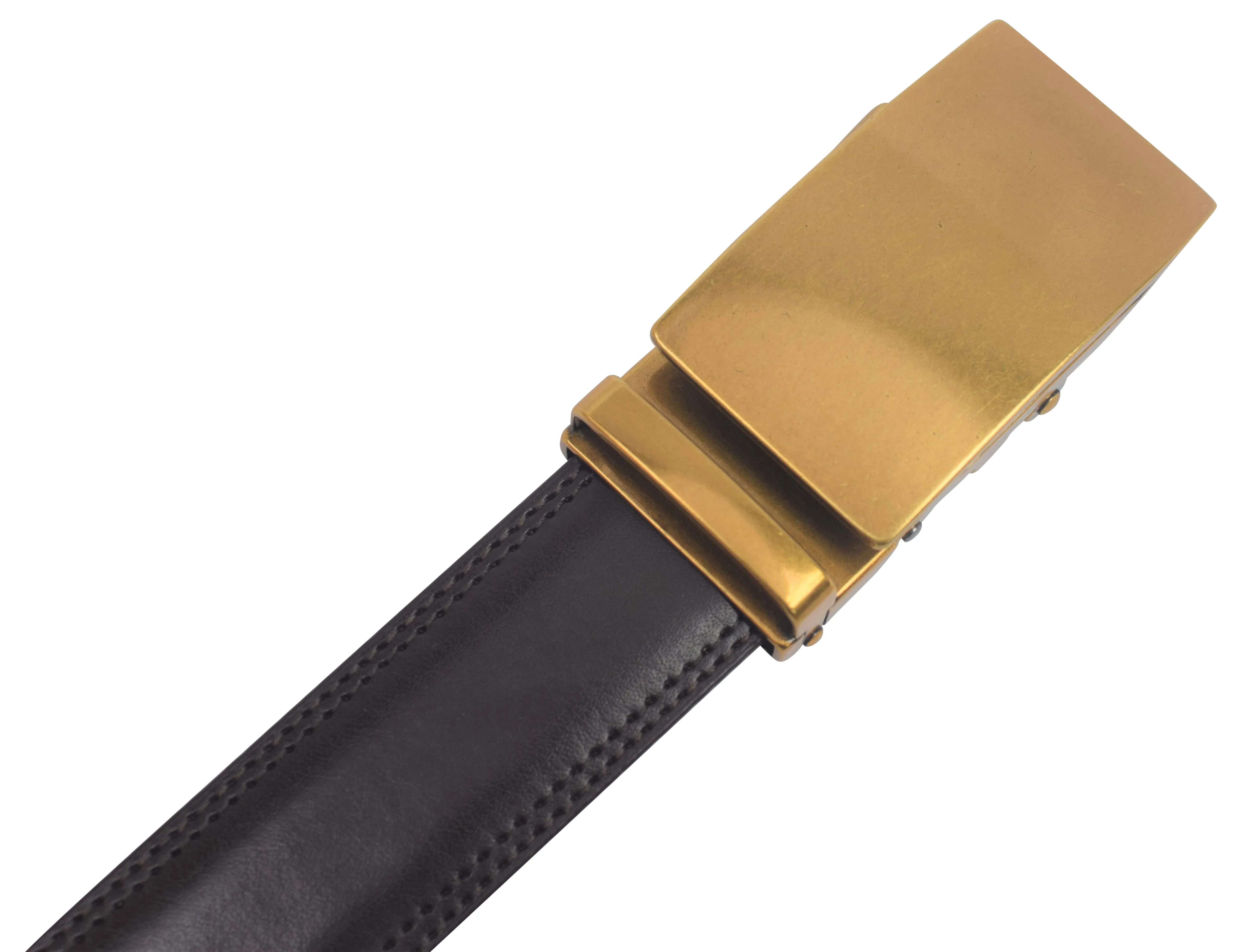 Marshal Men's Genuine Leather Ratchet Dress Belt With Automatic Buckle