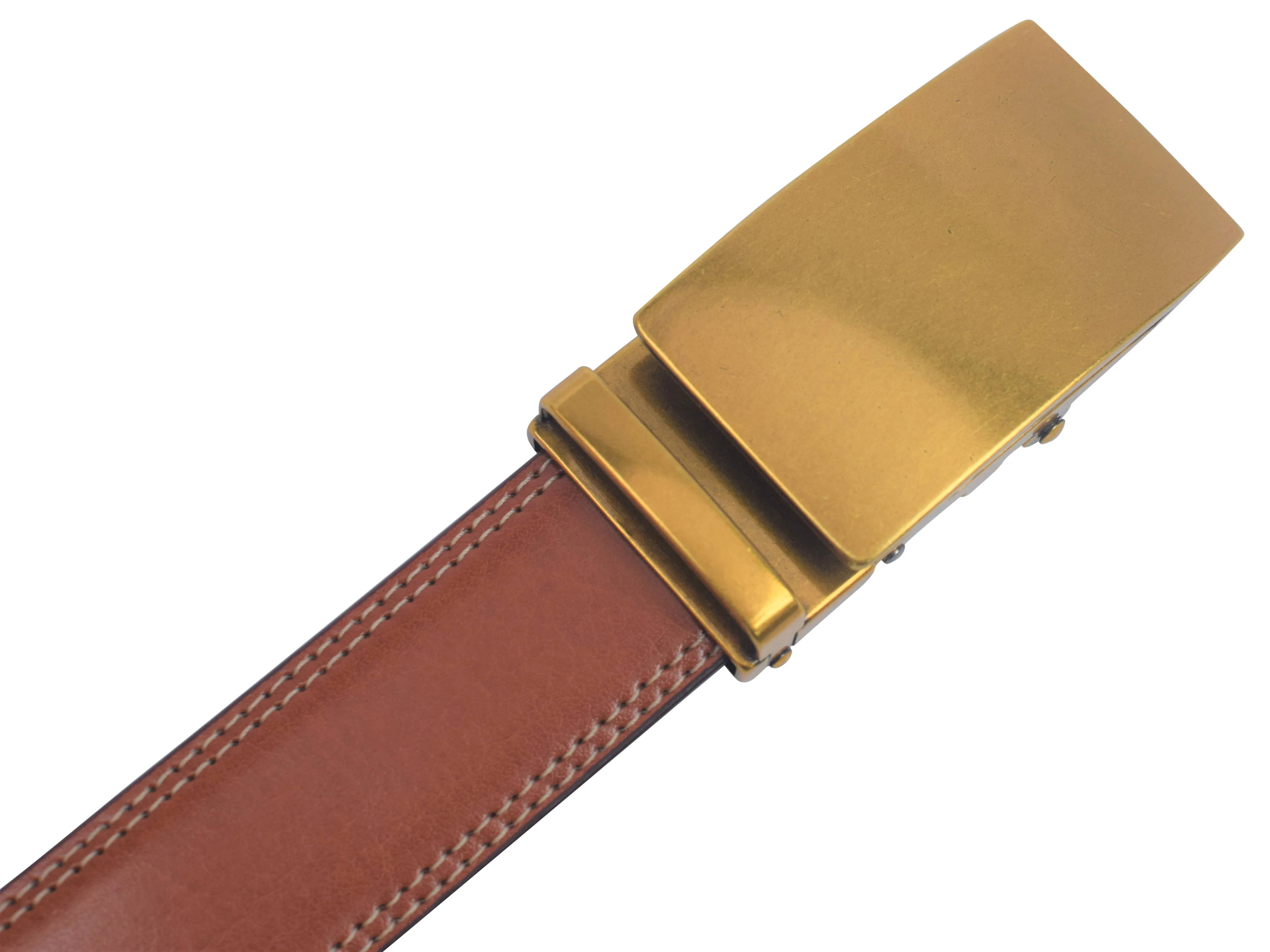 Marshal Men's Genuine Leather Ratchet Dress Belt With Automatic Buckle