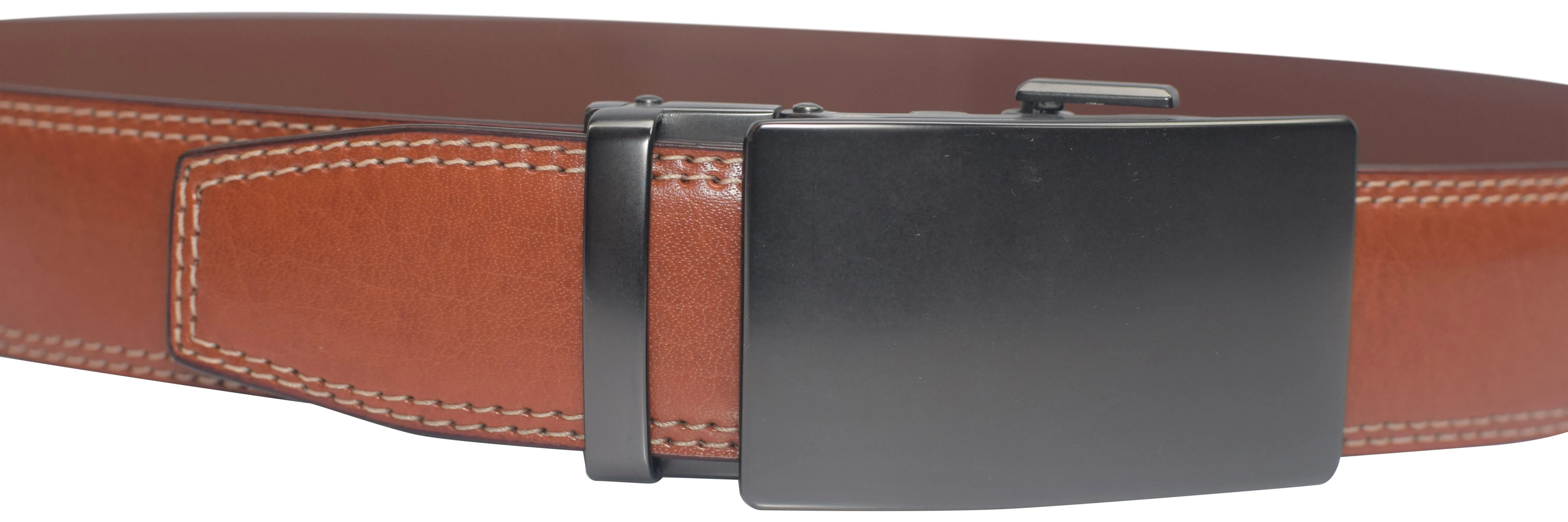 Marshal Men's Genuine Leather Ratchet Dress Belt With Automatic Buckle