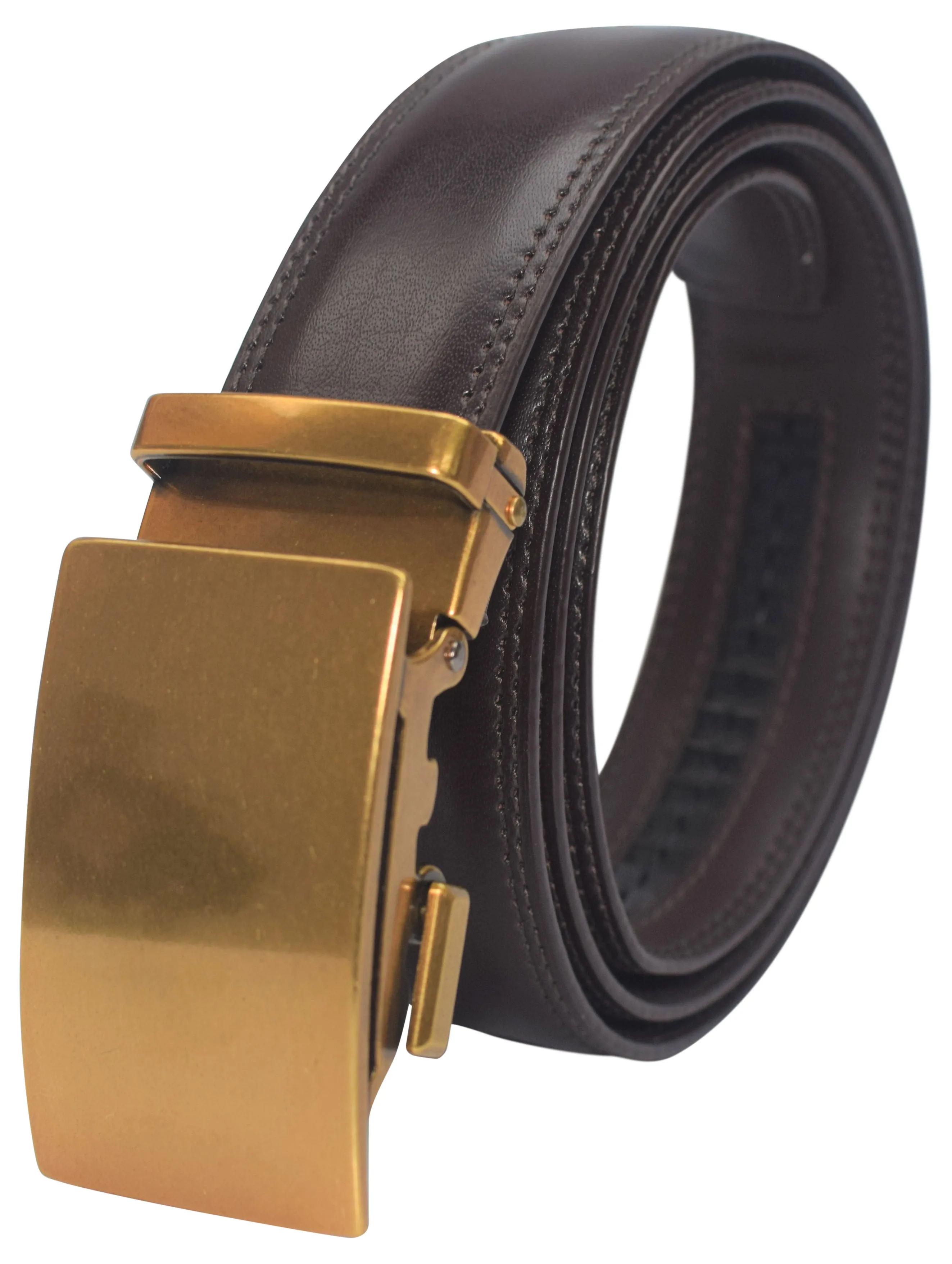 Marshal Men's Genuine Leather Ratchet Dress Belt With Automatic Buckle