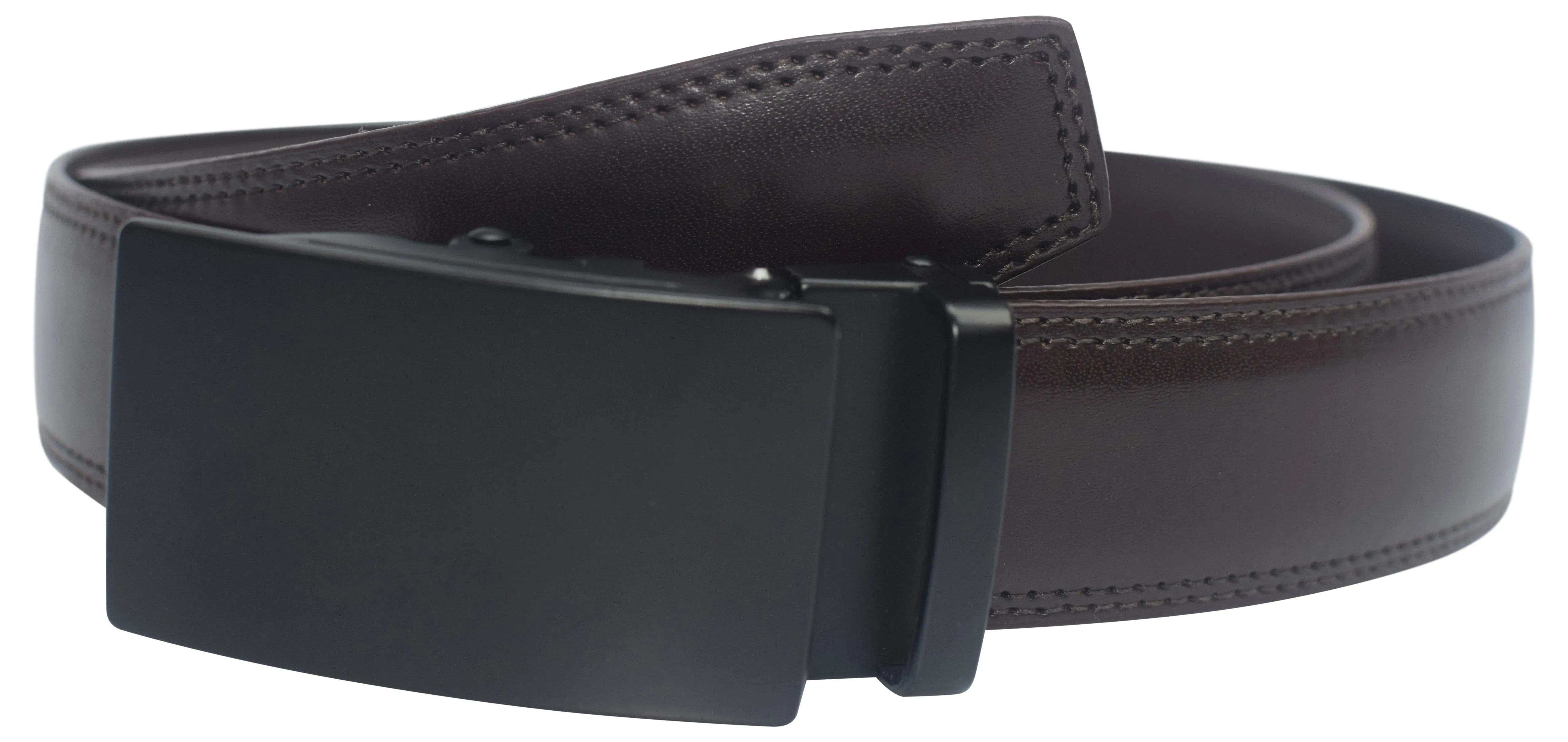 Marshal Men's Genuine Leather Ratchet Dress Belt With Automatic Buckle