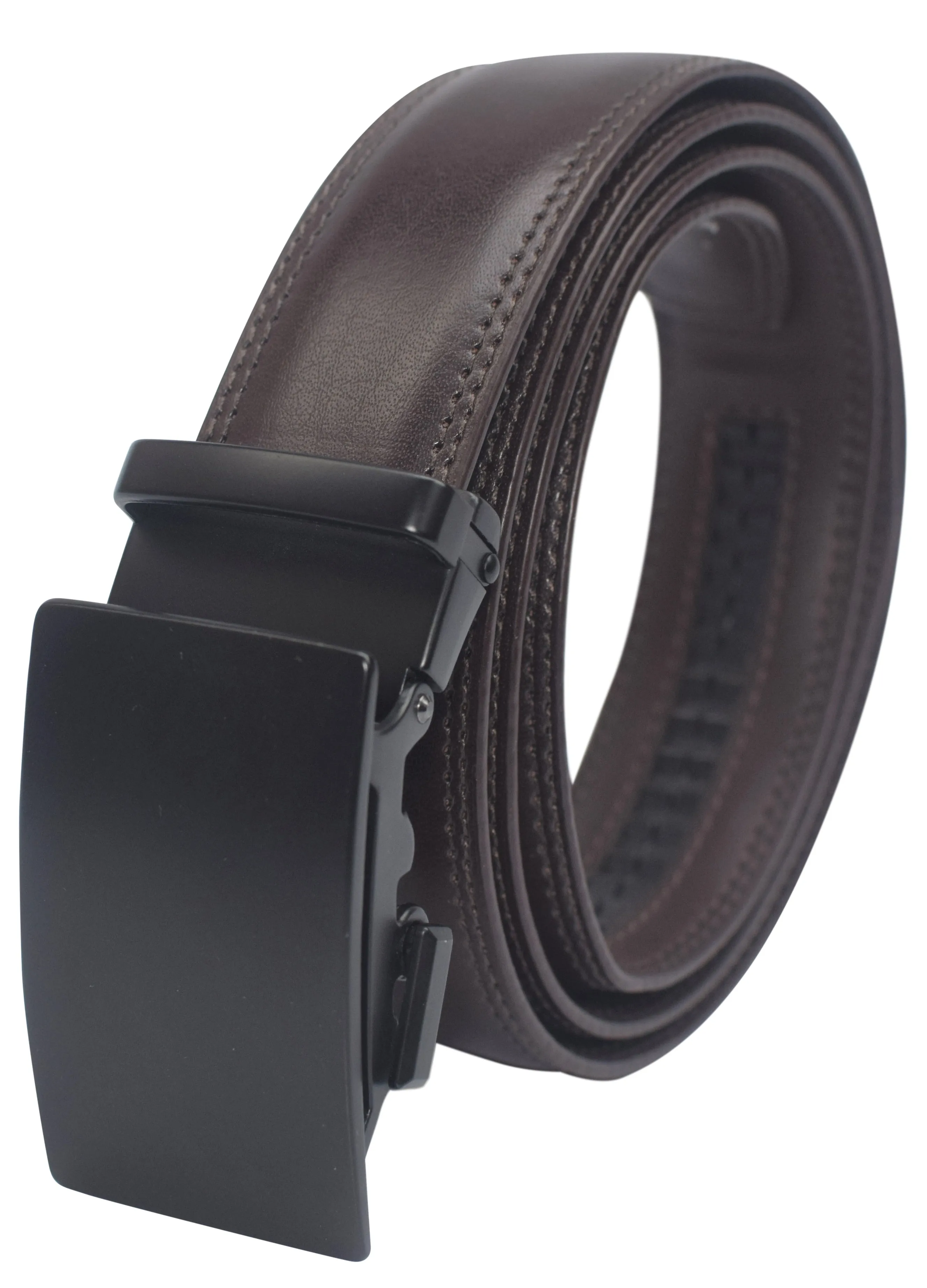 Marshal Men's Genuine Leather Ratchet Dress Belt With Automatic Buckle