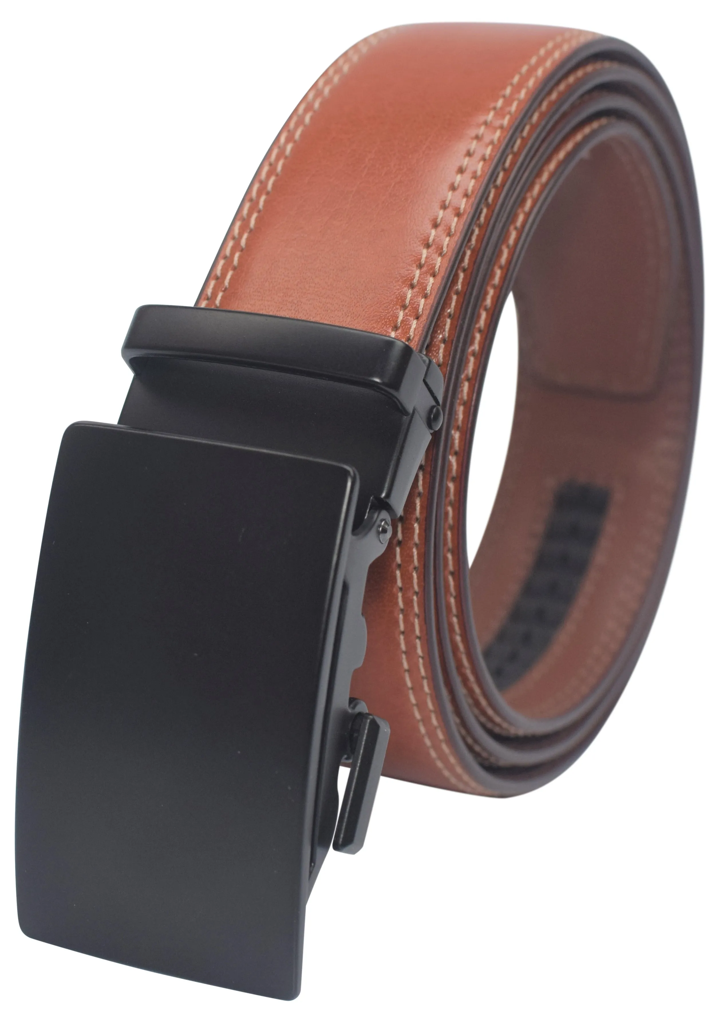 Marshal Men's Genuine Leather Ratchet Dress Belt With Automatic Buckle