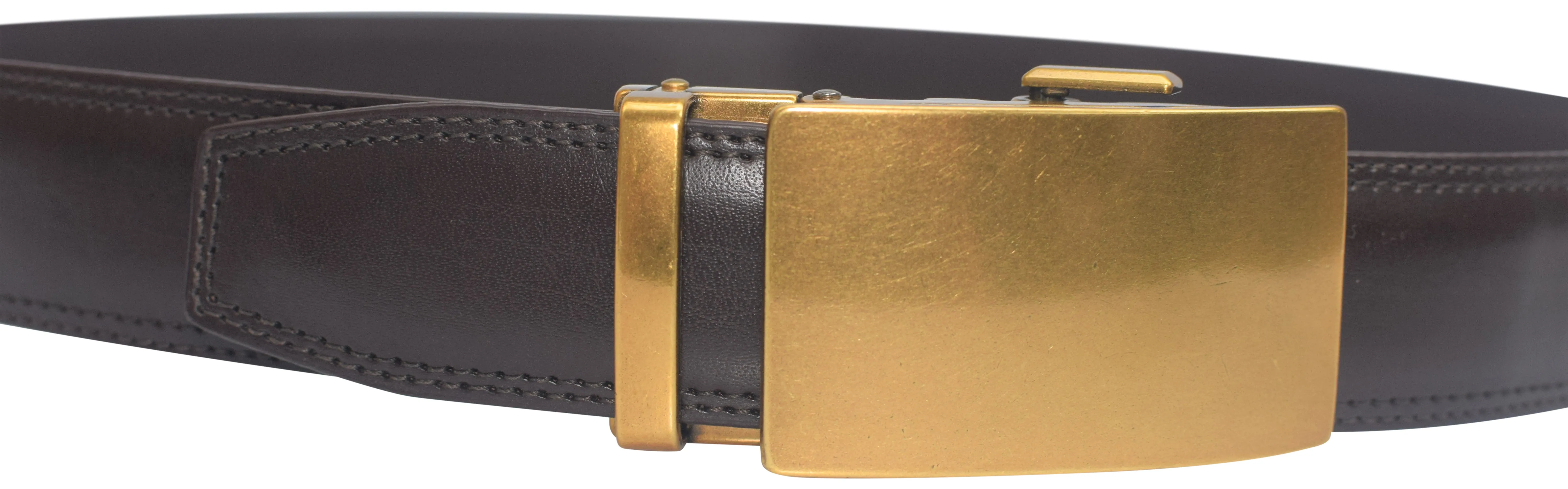 Marshal Men's Genuine Leather Ratchet Dress Belt With Automatic Buckle