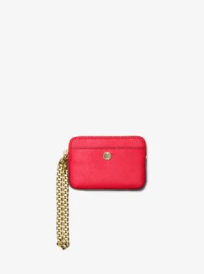 Medium Saffiano Leather Chain Card Case