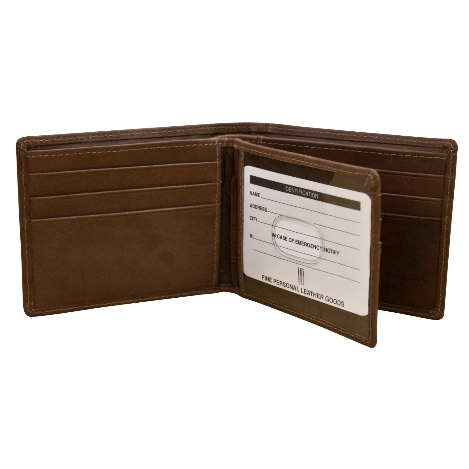 Men's Bifold Wallet with Center Flip