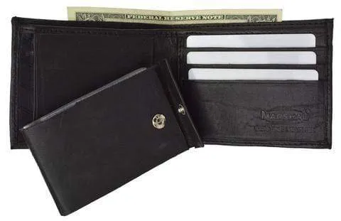 Men's premium genuine leather credit card ID bifold wallet P1154