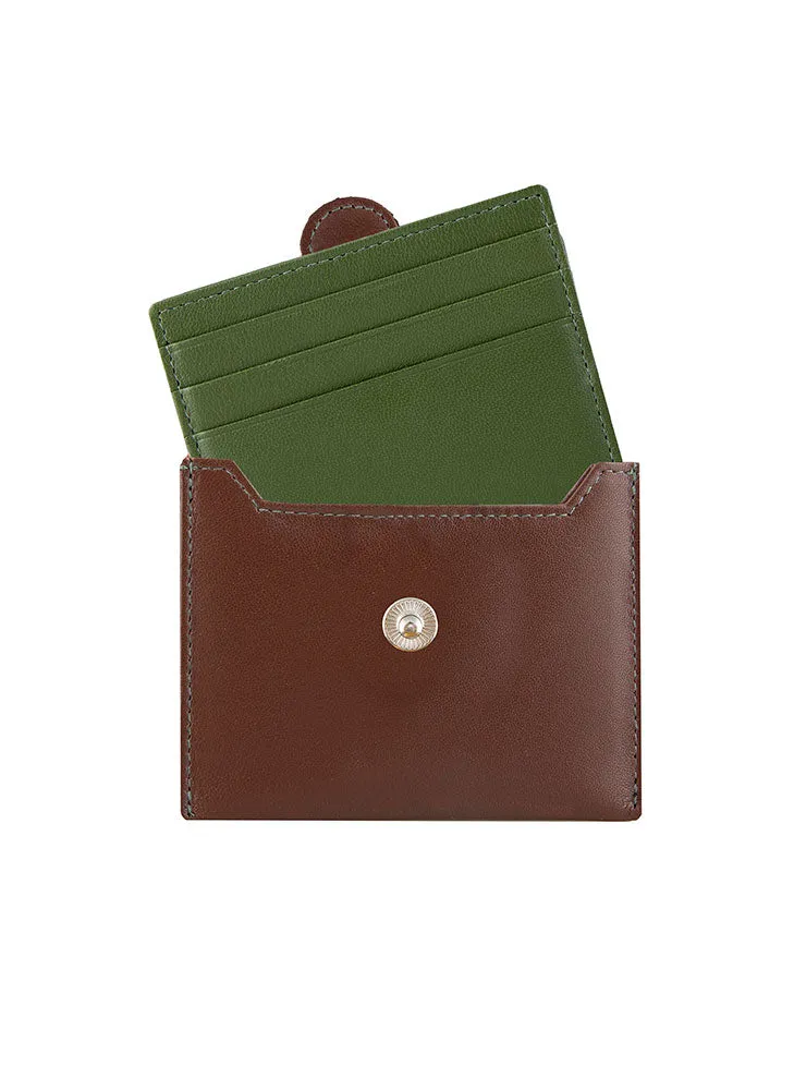 Men's Smooth Nappa Leather Card Holder with RFID Blocking and Case