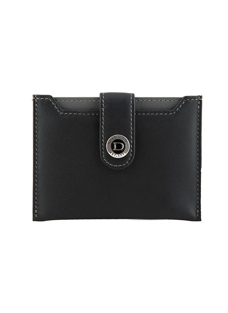 Men's Smooth Nappa Leather Card Holder with RFID Blocking and Case