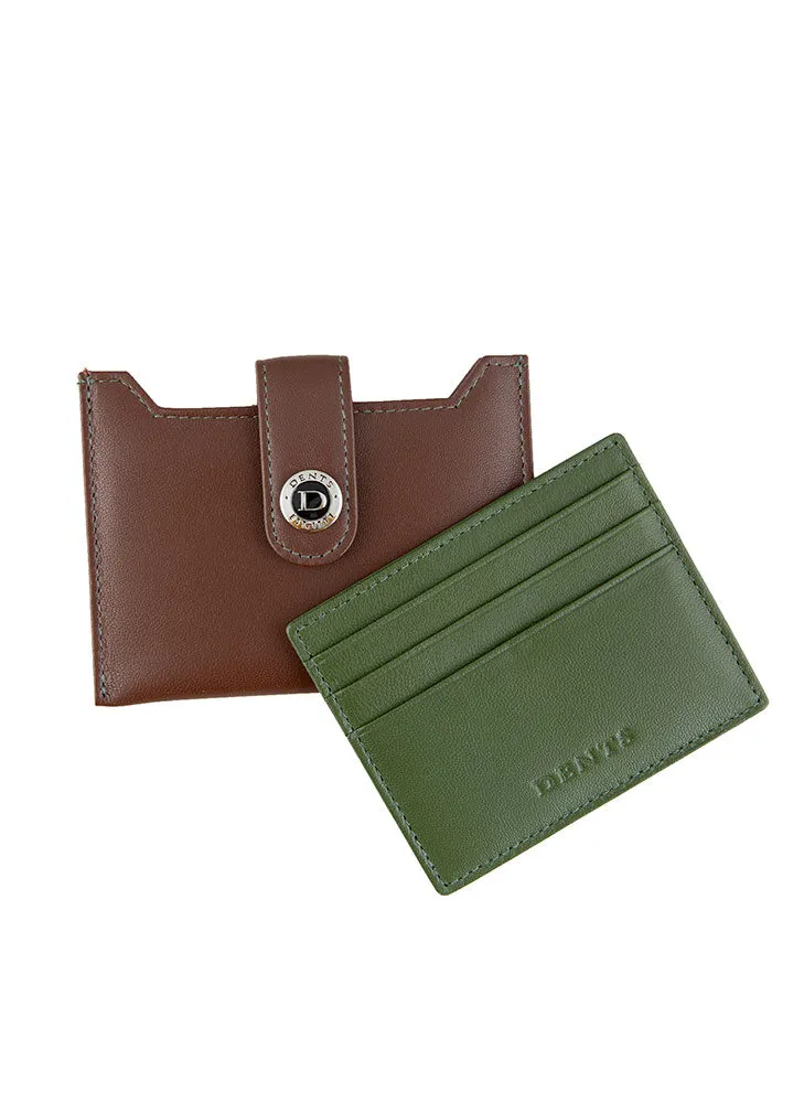 Men's Smooth Nappa Leather Card Holder with RFID Blocking and Case