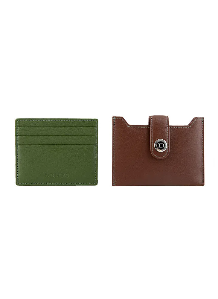 Men's Smooth Nappa Leather Card Holder with RFID Blocking and Case