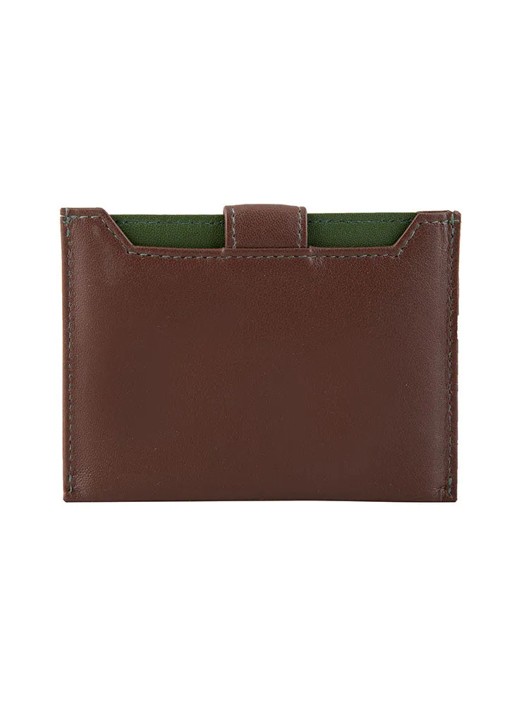 Men's Smooth Nappa Leather Card Holder with RFID Blocking and Case