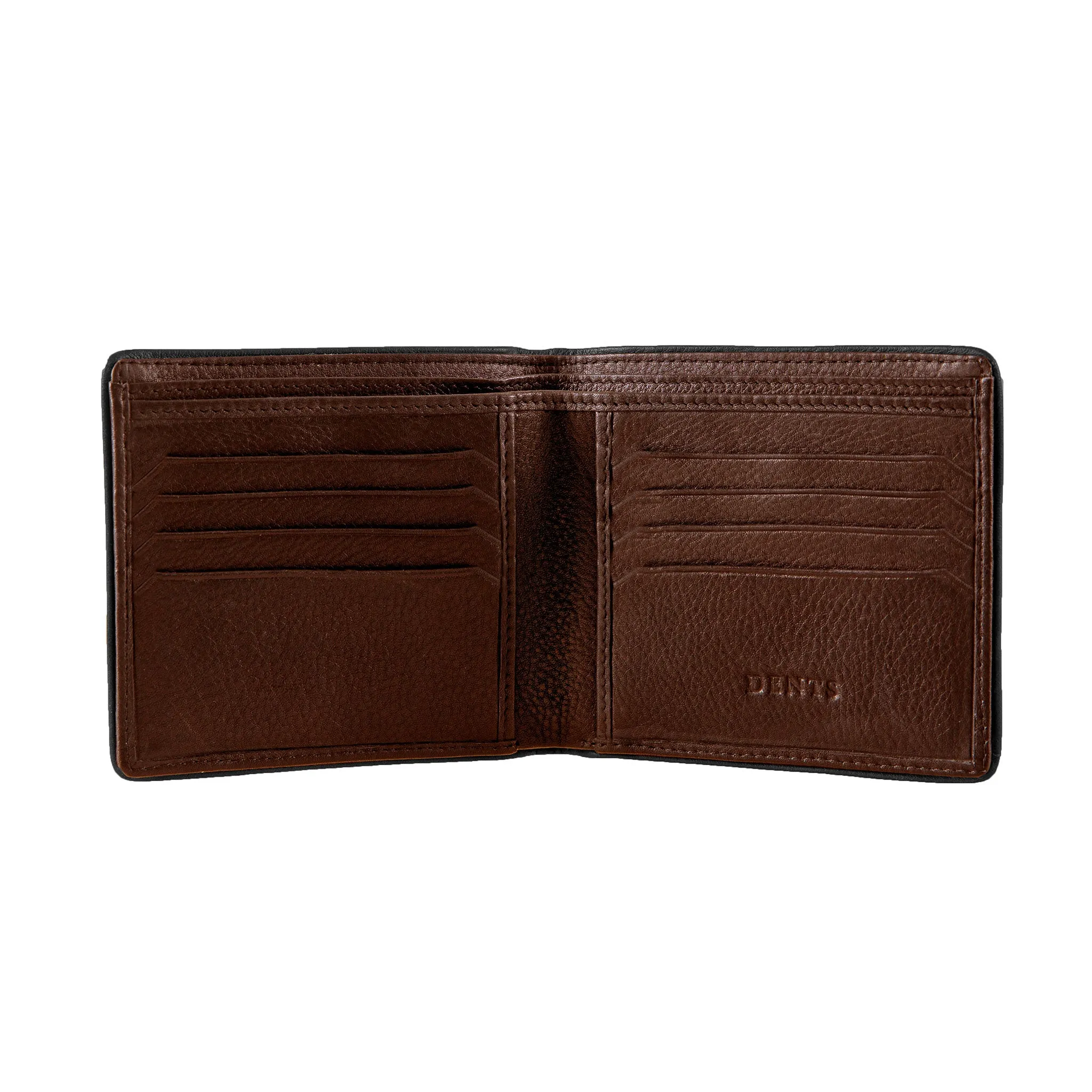 Men's Two-Colour Pebble Grain Leather Bifold Wallet with RFID Blocking