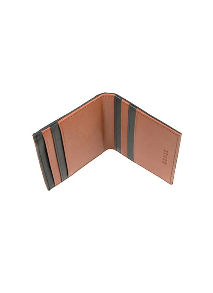 Men's Two-Colour Smooth Nappa Leather Card Holder with RFID Blocking