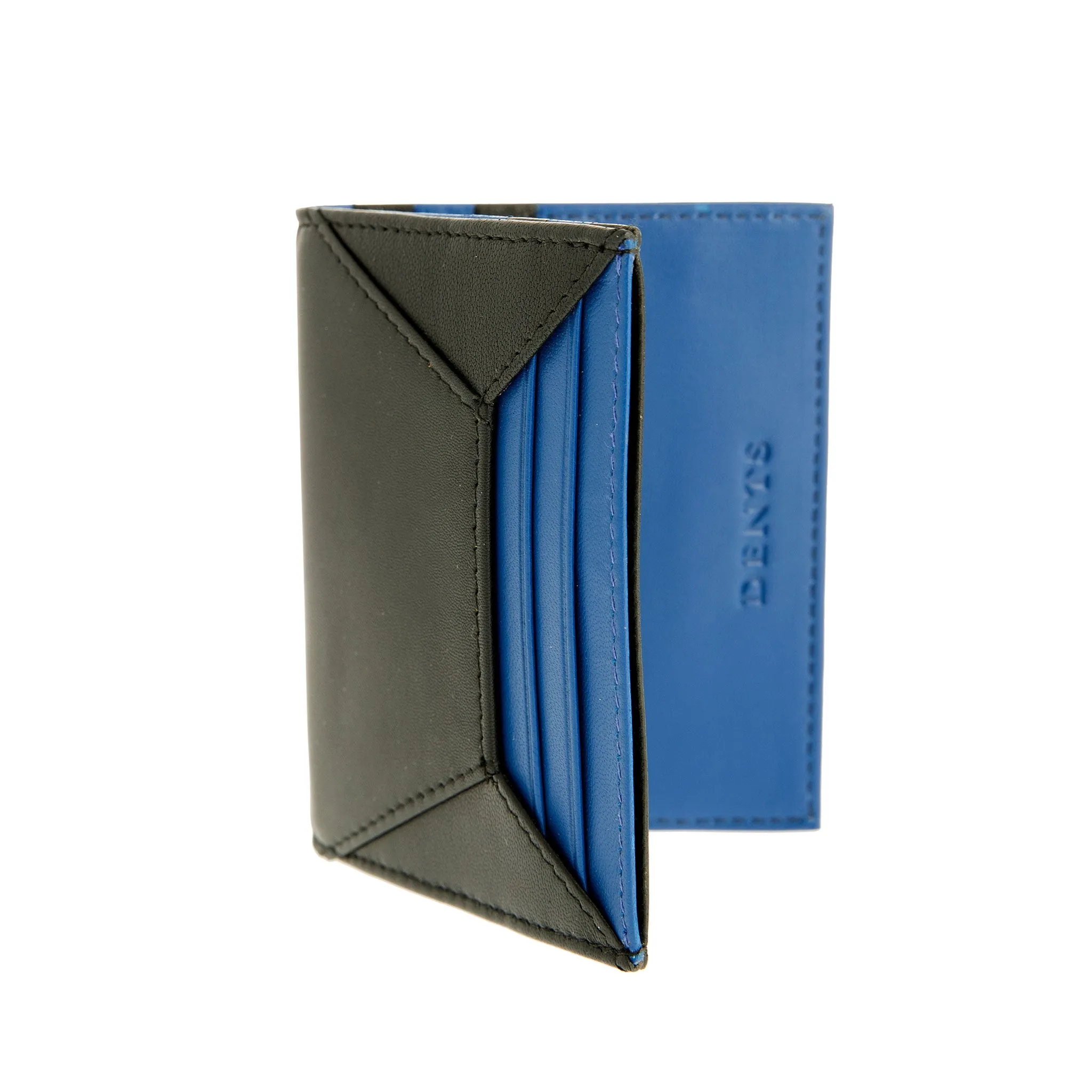 Men's Two-Colour Smooth Nappa Leather Card Holder with RFID Blocking