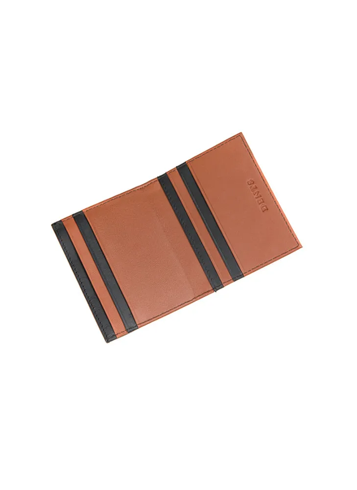 Men's Two-Colour Smooth Nappa Leather Card Holder with RFID Blocking