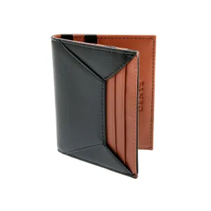 Men's Two-Colour Smooth Nappa Leather Card Holder with RFID Blocking