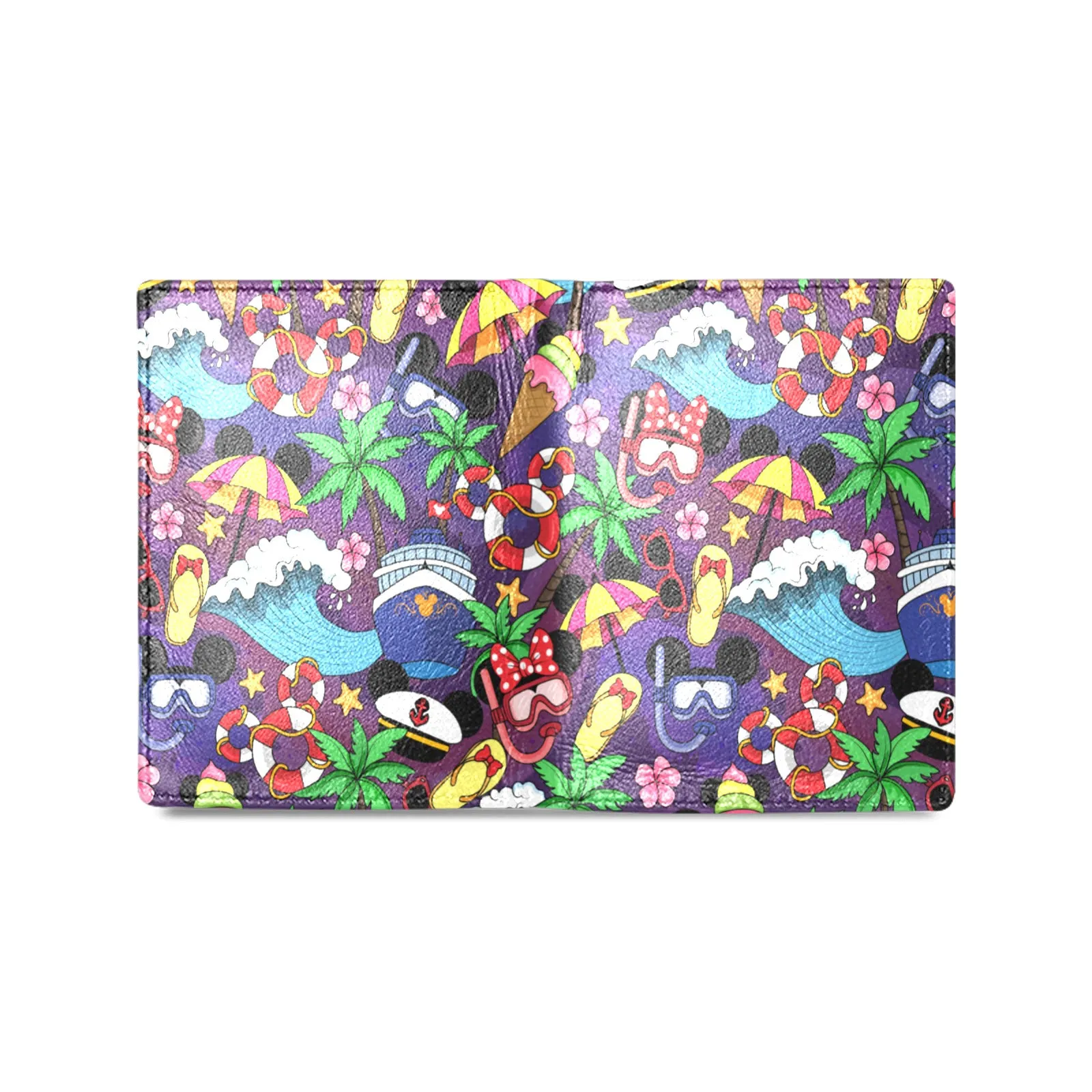 Mickey And Minnie Cruise Men's Leather Wallet