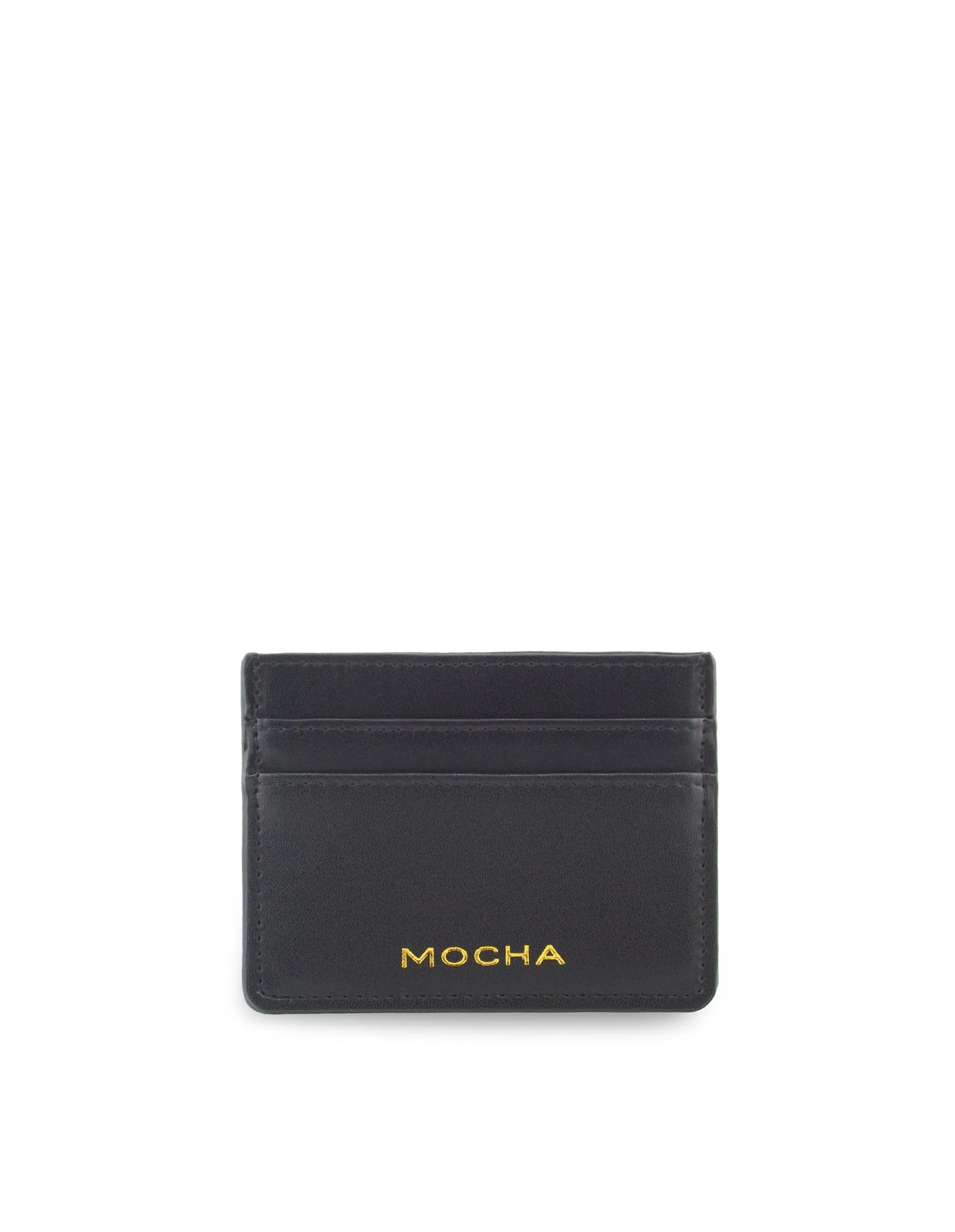 Mocha Avery Simple Card Holder- Black