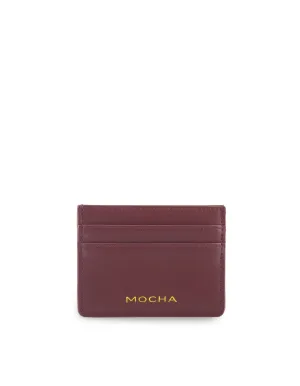 Mocha Avery Simple Card Holder- Burgundy