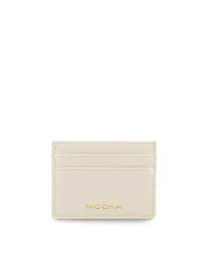 Mocha Avery Simple Card Holder- Cream