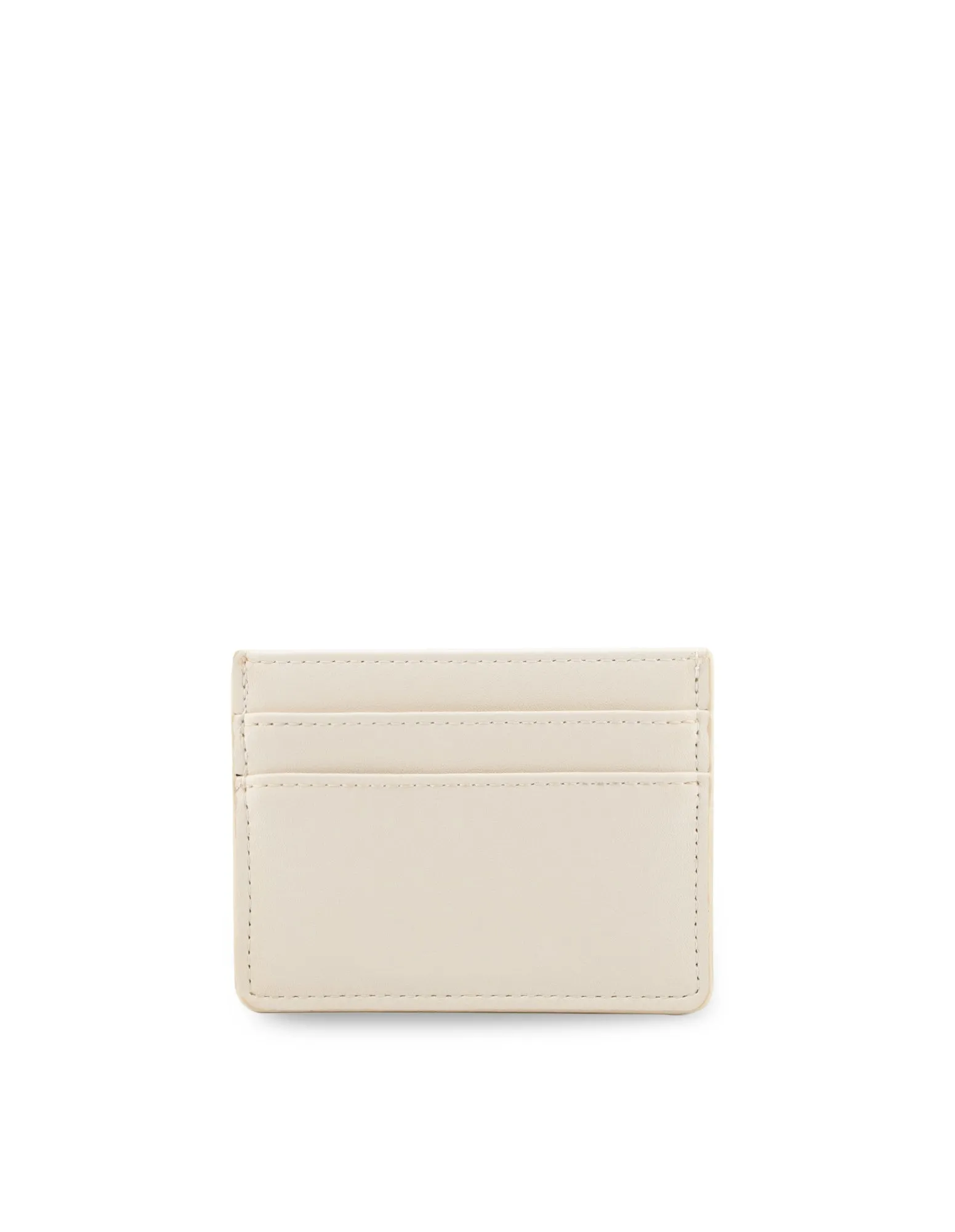 Mocha Avery Simple Card Holder- Cream