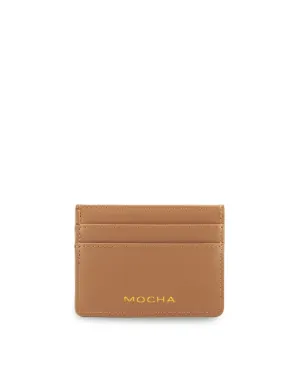 Mocha Avery Simple Card Holder- Tan