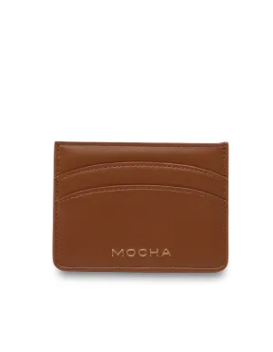 Mocha Claire Simple Cardholder - Dark Tan