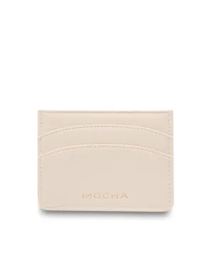 Mocha Claire Simple Cardholder - Ecru