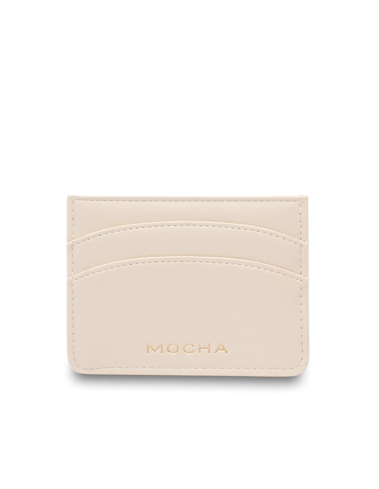 Mocha Claire Simple Cardholder - Ecru