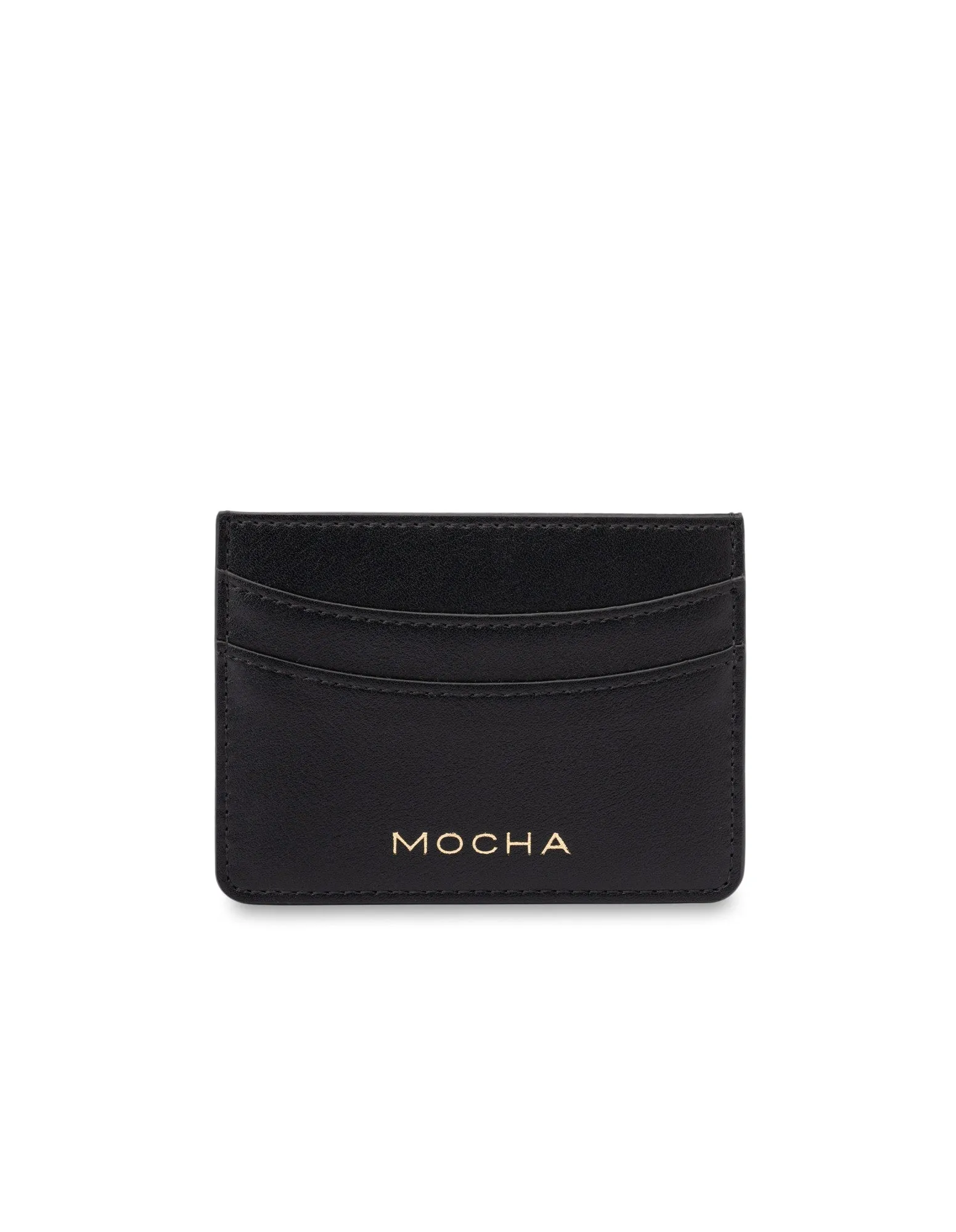 Mocha Donnette Simple Card Holder - Black