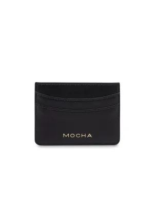 Mocha Donnette Simple Card Holder - Black