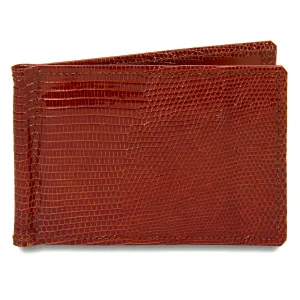 Money Clip in Brown Lizard