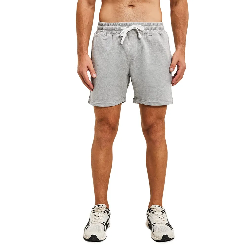 Nimenjoja Mens 5.5 Inch Athletic Gym Shorts Jersey Zipper Pocket Shorts Grey