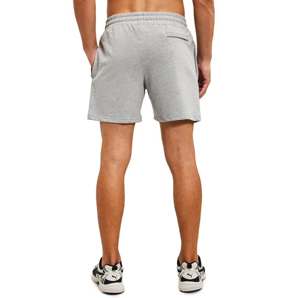 Nimenjoja Mens 5.5 Inch Athletic Gym Shorts Jersey Zipper Pocket Shorts Grey