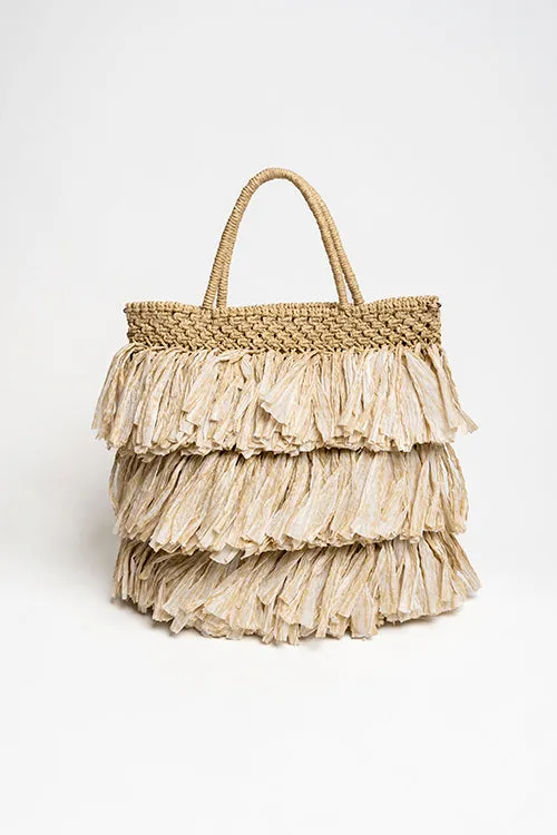 One 'O' Eight Knots Moonlit Raffia Bag