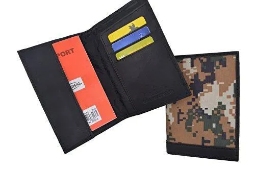 Passport Organizer Travel RFID Blocking Protector Credit Card Case Holder Camo Wallet