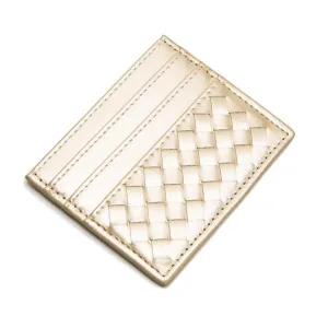 Pocket Perfect Woven Leather Card Holder