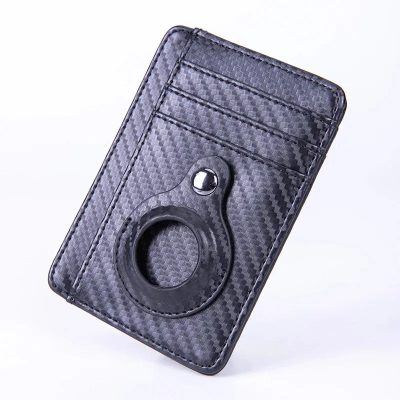 PU Leather Airtag Wallet for Men Ultra Slim Front Pocket Card Holder