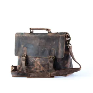 Raymond Vintage Retro Buffalo Leather Briefcase Brown